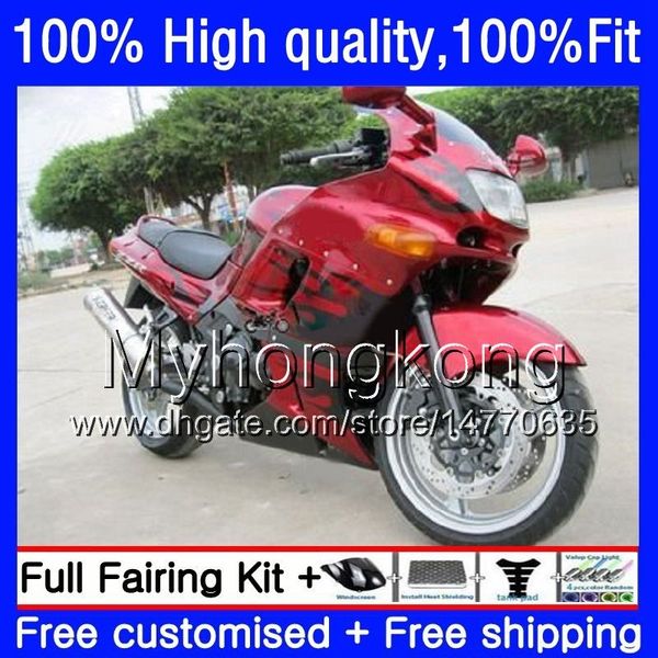 Injection OEM Pour KAWASAKI ZZR 400 600 ZZR400 93 94 95 96 97 98 99 54HM.88 ZZR-400 ZZR600 00 01 02 Redflames 03 04 05 06 07 Kit de carénage