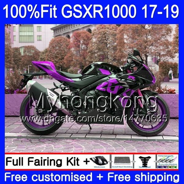 Injection OEM pour SUZUKI GSX-R1000 violet noir K17 GSXR 1000 17 18 2019 331HM.103 GSX R1000 L7 L8 GSXR-1000 GSXR1000 2017 2018 19 carénage