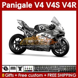 Injectie witte grijze mal kuip voor Ducati Street Fighter Panigale V4S V4R V 4 V4 S R 2018 2019 2020 Bodywork 41No.104 V4-S V4-R V-4S 18 19 20 V-4R 18-22 Motorfietslichaam