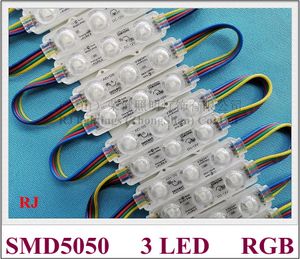 Module d'éclairage LED RVB à injection avec lentille pour lettre de canal de signe SMD 5050 DC12V 0,72 W 3 LED RVB IP64 étanchéité ultra sonique 70 mm x 18 mm x 8 mm