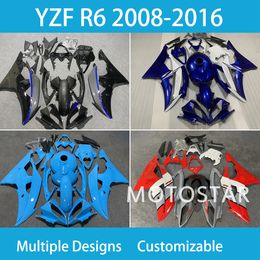 Inyección YZF R6 2008 2009 2012 2012 2013 2014 2015-2016 Kit de carenado completo para Yamaha YZFR6 08-16 Body Repair Street Sport Body Body Body ABS Plastic Bike Bodywork