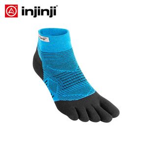 Calcetines de cinco dedos Injinji, medias de prevención de ampollas para correr bajas y delgadas, Coolmax, hombres, secado rápido, Color sólido, deportes de ciclismo para hombres