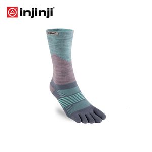 Injinji Womens Trail Mid-Weight Crew Choques coulant à séchage rapide Sports Coolmax Pilates cinq doigts chauffés 240428