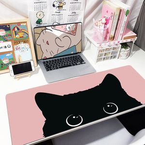 Tapis de souris chat d'encre Kawaii tapis de table personnalisé tapis de souris d'ordinateur société grand tapis de bureau 100x50cm grand tapis de souris Gamer mignon tapis de souris