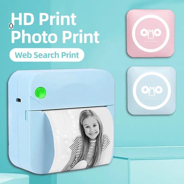 Miniimpresora para estudiantes sin tinta, impresora térmica móvil inalámbrica de oficina para fotos, documentos, etiquetas, impresora inalámbrica para teléfonos Android con 11 rollos de papel