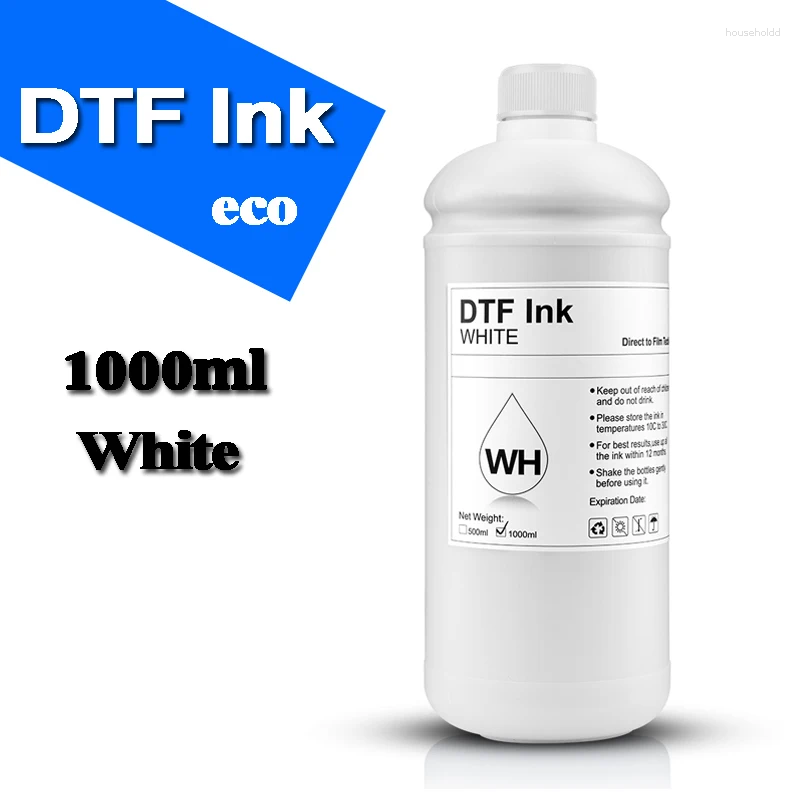 Kits de recharge d'encre 1000ML ECO DTF pour Film de transfert Direct L1800 L805 1390 I3200 DX5 XP600 série imprimante BK C M Y WH couleur disponible