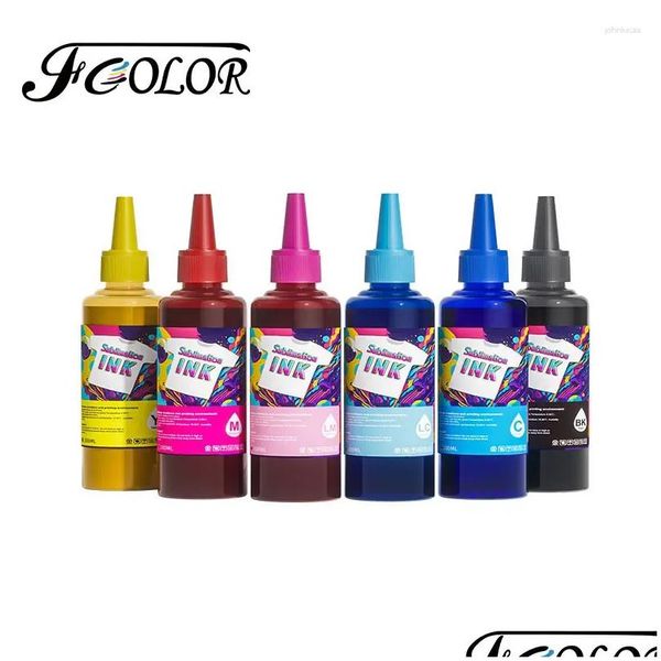 Kits de recharge d'encre 100 ml 6 sublimation pour Dx5 Dx6 Xp600 L805 1390 1400 tête d'impression couleurs d'imprimante livraison directe ordinateurs impression réseau Ot54V