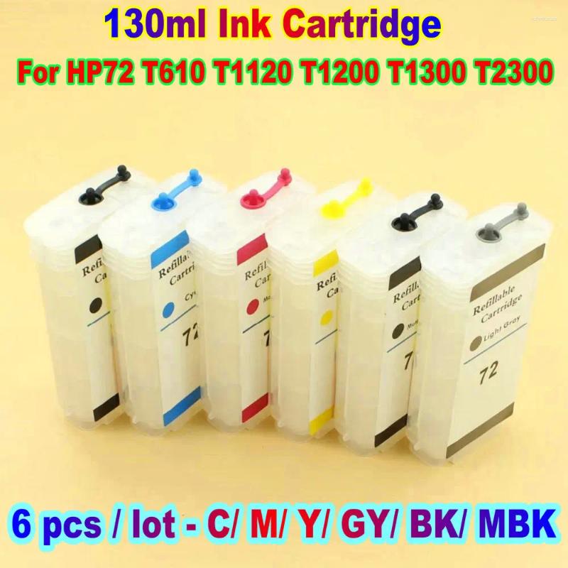 Kits de recarga de tinta 72 cartucho para cartuchos de impressora RELEFICILÍVEL COM AUTO RESET CHIP DISPOSITIVO TOLA T1100 T1300 T2300 T1120 130ML