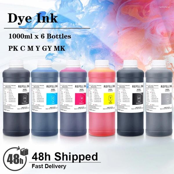 Kits de recarga de tinta un conjunto para 1000 ml de tinte compatible 72 727 T770 T790 T1120 T1200 T920 T1500 T2500 T930 T1530 T2530 Impresora