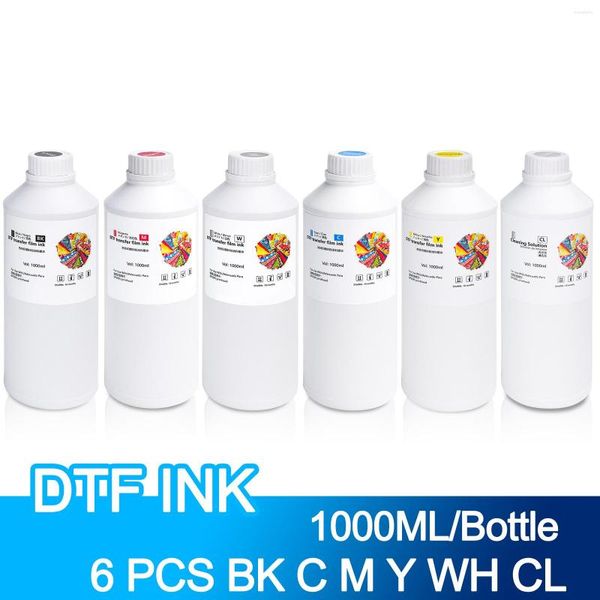 Kits de recarga de tinta DTF 1000ml para L1800 L805 L800 R1390 XP600 DX5 DX7 4720 I3200 P400 F2000 F2100 Película de transferencia de calor