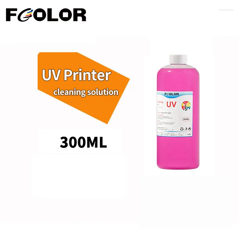 Kits de recarga de tinta FCOLOR 300ML Solução de limpeza UV DTF para XP600 L1600 TX800 1390 Líquido da impressora