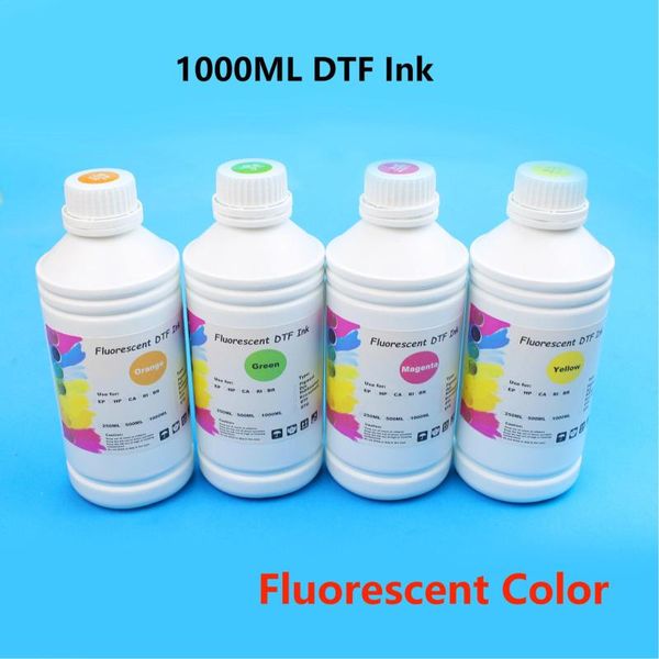 Kits de recarga de tinta Fluorescente DTF Neon PET Transferencia de película para impresora directa L1800 1390 R2000 4720 I3200 PrintheadInk KitsInk