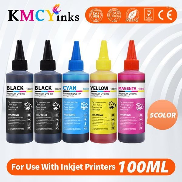 Kits de recharge d'encre KMCYinks Kit d'imprimante universel pour 652 XL Deskjet 1115 2135 3835 2675 2676 4675 5075 Flacon de 100 ml 4 ColorInk KitsInk Roge22