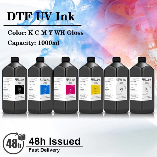 Kits de recarga de tinta UV DTF película de transferencia directa etiqueta de cristal para impresora de escritorio o de gran formato vidrio madera PVC acrílico