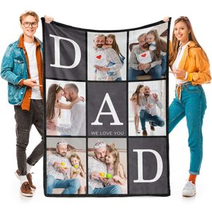 Regalos Foto personalizada Haga mantas personalizadas para el día del padre con imagen para mi papá Manta de recuerdo con recuerdos personalizados para el mejor papá de todos los tiempos