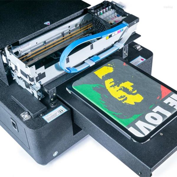 Máquina de impresión de camisetas de tela digital A4 de inyección de tinta Impresora textil de cama plana completamente automática directa a la prenda