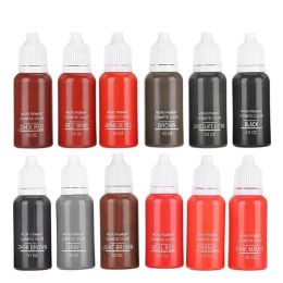 Inks 15 ml 6pcs tatouage Encre Encre Permanent Makinup Belips Lips Eyline Tattoo Couleur Micoblading Pigment Body Beauty Beauty Tattoo Art Supplies