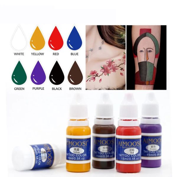 Encres 15 ml encre de tatouage corporel de haute qualité haut de gamme pigment de maquillage permanent ensemble fard à paupières micro pigment cosmétique couleur kit d'encre de tatouage