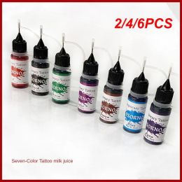 Inks 2/4 / 6pcs Ink Henné tatouage mâle outils semi-permanents temporaires exiger la plante tatouage lait art tatouage