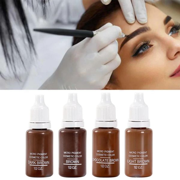 Inks 4 couleurs MAVAL PERMANENT MALIP MICRO PIGMments Set Tattoo Encre Cosmetic 15 ml Kit pour les sourcils de tatouage Maquille de maquillage mixte Couleur