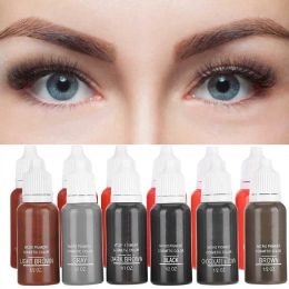 Tintas 6 piezas de 15 ml de tatuaje de ceja/labio Pigment Pigment Microblading Semipermanent Extracto de planta de belleza Kit de tatuaje de tatuaje de tatuaje Cosmético