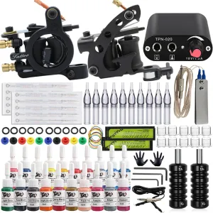 TINTAS COMPLETOS DE TATOO KIT TATOO MATORM GUNA Agujas de alimentación de la pistola Conjunto de accesorios de tatuaje para tatuajes de maquillaje permanente principiantes