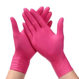 Inks Gants de nitrile jetable rose 100pcs Powder Latex Glants de cuisine en vinyle gratuit Femmes Xs Small Food Beauty Beauty Salon Tatouage Gants