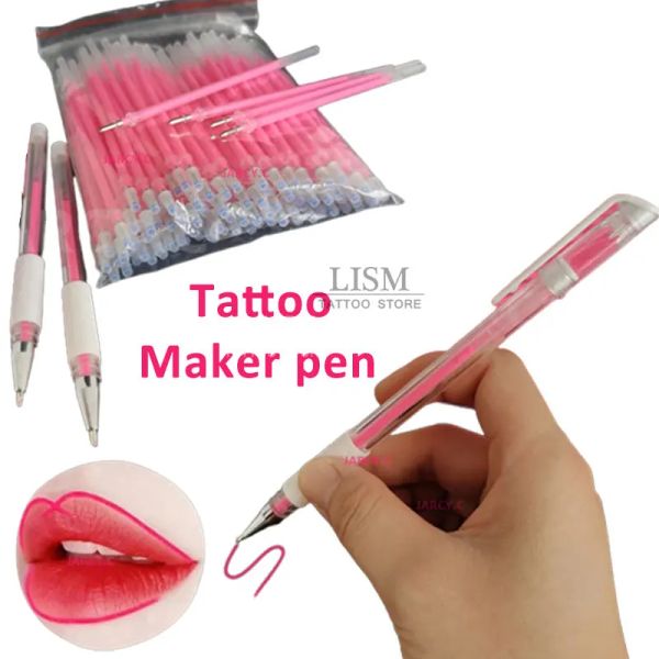 Inks Pink Lip Skin Marker Strol Microblading Skin Marker Stroo Tattoo Positionnement Outils pour la broderie Permanent Makeup Tattoo Fourniture