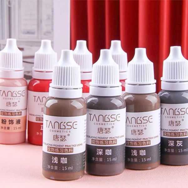 Inks Practice Tattoo Encre Encre Set Permanent Makeup Lèvres Lèvres Lèvres Tatouage pour la carabine Body Beauty Tattoo Art Supplies Color Pigment