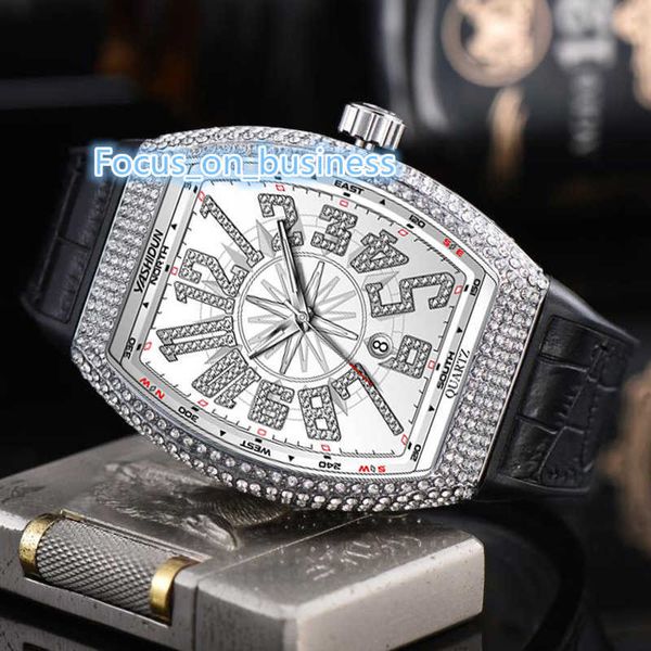 Moissanite Luxury Unisexe Luxur Luxur Watch Quartz personnalisable Luxur