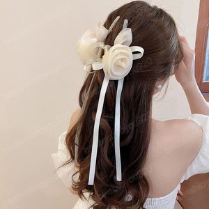 Incrusté strass fleur gland griffes de cheveux pour les femmes mode coréenne pince de luxe personnalisé couleur unie cheveux accessoires