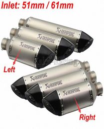 Inlaat 51 mm 61 mm motorfiets uitlaatdemperpijp Akrapovic Universal Motorbike rechts en linkszijde Escape slip op TMAX530 TMAX500 L4842337