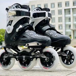 Inline Rolschaatsen 3 110mm Grote Wielen Compatibel met 4X80mm Kleine Slalom Slide Sneaker Inline Skates Schoenen voor Volwassenen EU 35 tot 44 Wit Zwart HKD230720