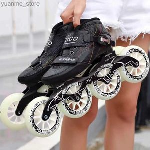 Skates à rouleaux en ligne Spee à la fibre de carbone Chaussures Adults Man Woman Woman Racing Racing Patines 4 roues 90 mm 100 mm 110 mm Sneakers Sports Y240410