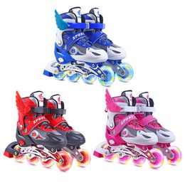 Patins à roulettes en ligne enfants réglable garçon fille ensemble complet enfants Combo 4 roues Flash chaussures 230706