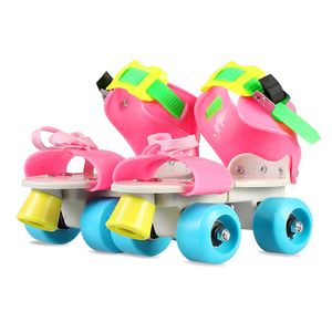 Patins à roulettes en ligne enfants chaussures de skate réglables Double rangée 4 roues patinage coulissant Slalom enfants cadeaux baskets 230706