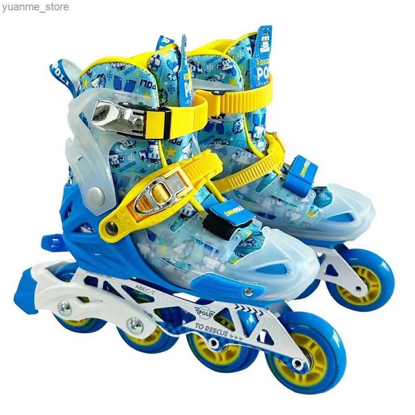 Rouleau en ligne Skates Childrens Flat Shoes Club Club Aluminium Aluminium Rouleau Rouleau Roller Taille Alivable Gliding Free Inline Wheels Sneakers Y240410