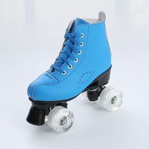 Inline roller skates kleur dubbele rij man vrouw buitenschaatsen schaatsschoenen 4-wielpatines blauw roze 34-44 Europa size1