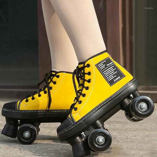 Skates à rouleaux en ligne Double Row 4-Wheel Adult Hommes et femmes clignotant de la porte Sports pour enfants Roller1