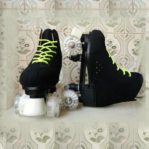 Patins à roulettes en ligne Double rangée adultes hommes et femmes quatre roues clignotant roue Patines De 4 Ruedas1