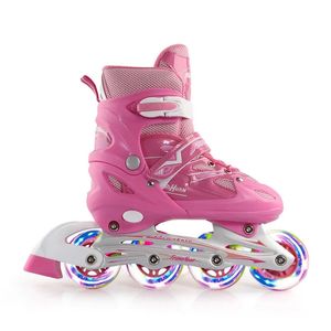 Patins à roulettes en ligne clignotant tout éclairé rose chaussure de skateboard électrique agressive 231012