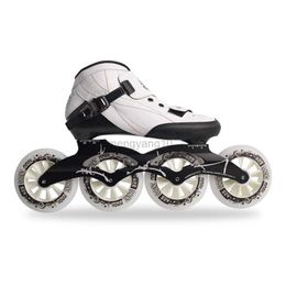 Patins à roulettes en ligne Patins à roulettes en ligne Patins de vitesse Chaussures de skate en fibre de carbone d'origine Patines de patinage de course professionnelles 4 * 90/100 / 110 mm / 3 * 125 mm HKD230720