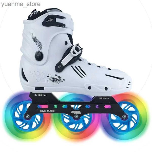 Skates à rouleaux en ligne JK Skates à rouleaux en ligne originaux 3 x 110/125 ou 4 roues Speed Slalom Sliding Skating GraSt Kids Adult Roulers Skating Chores Y240410