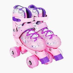 Inline Rolschaatsen Kinderen Roze Blauw Twee-in-een Inline Skaten Antislip Outdoor Dubbele Rij Rolschaatsen Patins Met 4 Wielen Voor Jongens Meisjes HKD230720