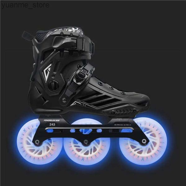 Skates à rouleaux en ligne Roselle Original Skates en ligne 3x110 roues PowerSlide Rocker Frame LED roues de patinage flash