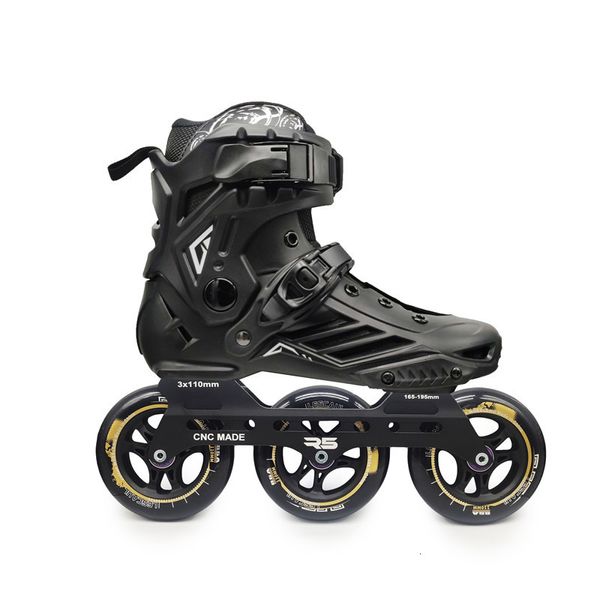 Patines de ruedas en línea, zapatos para adultos de primera calidad con neumáticos R5 3X110mm, Patines de patinaje callejero para estudiantes, niños y niñas, blanco, negro, 110mm, 230706