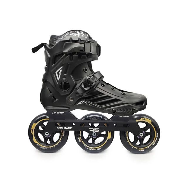 Patins à roulettes en ligne chaussures pour adultes haut de gamme avec pneu R5 3X110mm étudiant garçons filles patinage sur route de rue Patines blanc noir 110mm 231122