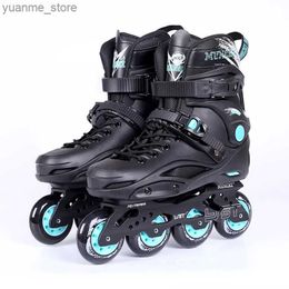 Patinetes en línea Roller Professional Roller Skate Zapatos de zapatillas Con zapatillas de 4 ruedas Velocidad de carreras para adultos para Sport Slalom Road Show Y240410