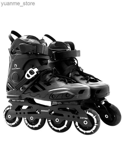 Skates à rouleaux en ligne Skates en ligne 4 roues roller roller chaussures de course adulte de course simple rangée plate en ligne baskets y240410