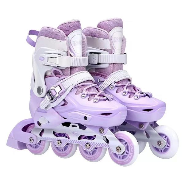 Patines en línea Patines en línea Púrpura Azul Zapatos de skate Zapatillas de deporte para niños de 4 ruedas Niños Jóvenes Principiantes Niños Niñas con juego completo Traje de equipo de protección 231128